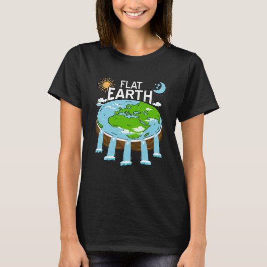 FLAT Earth Retro Flat Earther Designs Present Tシャツ (正面)