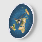 Flat Earth Wall Clock ラージ壁時計 (傾斜)
