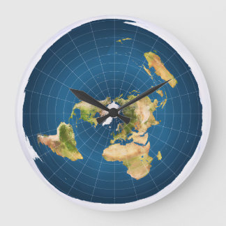 Flat Earth Wall Clock ラージ壁時計