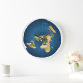 Flat Earth Wall Clock ラージ壁時計 (ホーム)
