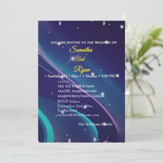 Flat Floral Wedding Invite (スタンド正面)