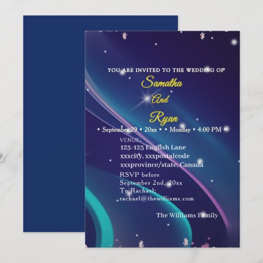 Flat Floral Wedding Invite (正面/裏面)