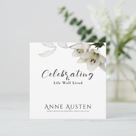 Flat Funeral Thank You Card - Editable  サンキューカード (スタンド正面)