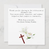 Flat Funeral Thank You Card - Editable  サンキューカード (裏面)