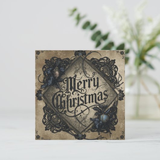 flat gothic style christmas card カード (スタンド正面)