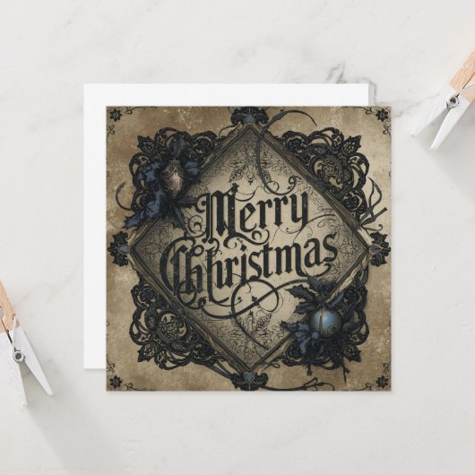 flat gothic style christmas card カード (正面/裏面インサイチュ)