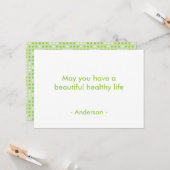 Flat Green Dots and Ovals Pattern カード (正面/裏面インサイチュ)