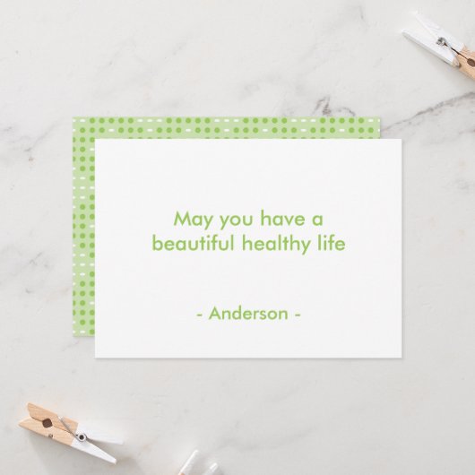 Flat Green Dots and Ovals Pattern カード (正面/裏面インサイチュ)