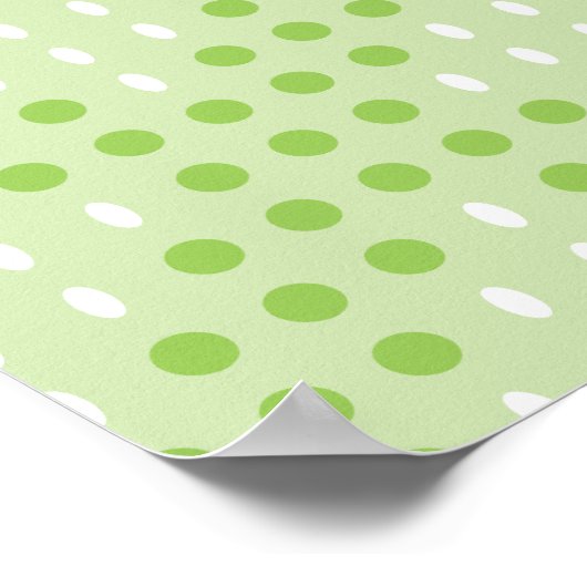 Flat Green Dots and Ovals Pattern ポスター (角)