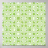 Flat Green Dots and Ovals Pattern ポスター (正面)