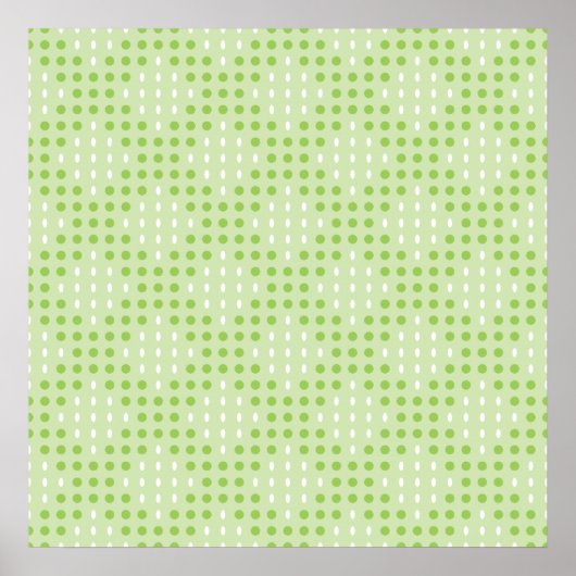 Flat Green Dots and Ovals Pattern ポスター (正面)