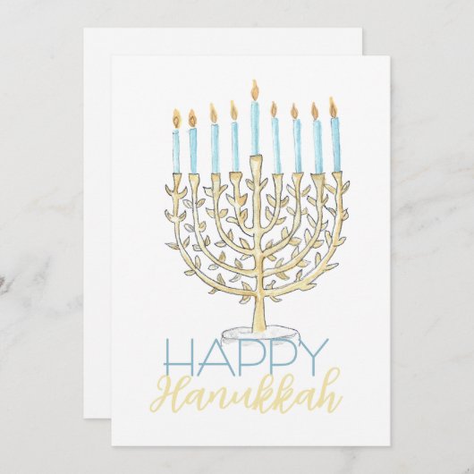 Flat Hanukkah Card シーズンカード (正面/裏面)