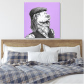 Flat Hat(Sumire)付きスリンガースパニエル犬 キャンバスプリント (インサイチュ (寝室))