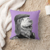 Flat Hat(Sumire)付きスリンガースパニエル犬 クッション (ブランケット)