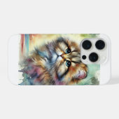 Flat Headed Cat 101024AREF119 - Watercolor iPhoneケース (裏面横)