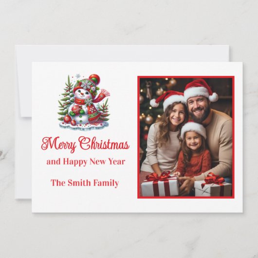 Flat Holiday Card Custom Photo シーズンカード (正面)
