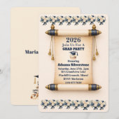 Flat Holiday Card- Editable Scroll Grad Invitation シーズンカード (正面/裏面)