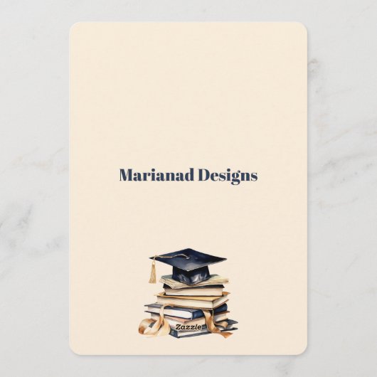 Flat Holiday Card- Editable Scroll Grad Invitation シーズンカード (裏面)