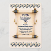 Flat Holiday Card- Editable Scroll Grad Invitation シーズンカード (正面)