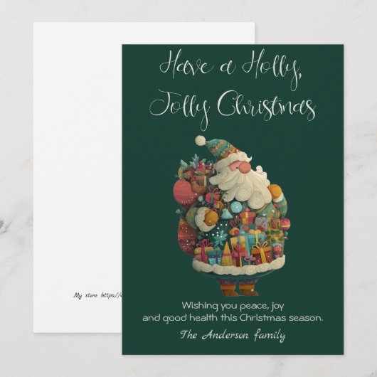 Flat Holiday Card featuring Santa シーズンカード (正面/裏面)