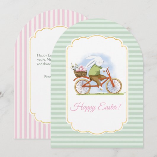 Flat Holiday Card "Happy Easter" . 招待状 (正面/裏面)