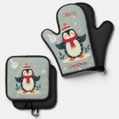 Flat Holiday Card in Scandinavian Folk Art Style 鍋つかみ&鍋敷きセット (正面/裏面)