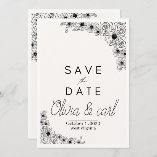 Flat Invitation, Size: 5" x 7", Paper: Matte, Enve 招待状 (正面/裏面)