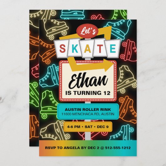 Flat Invitation, Size: 5" x 7", Paper: Matte, Enve 招待状 (正面/裏面)