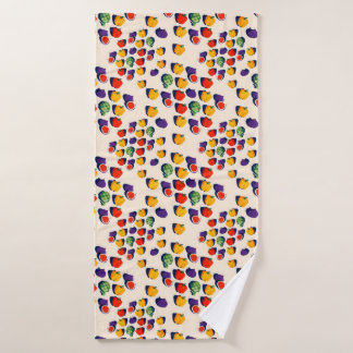 Flat lay pattern of figs bell peppers バスタオル