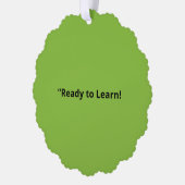 Flat Lime Green Background – School Texture オーナメントカード (左)