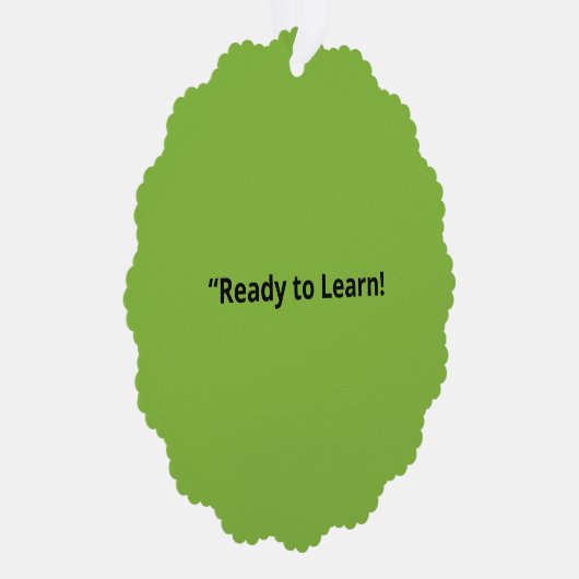 Flat Lime Green Background – School Texture オーナメントカード (右)