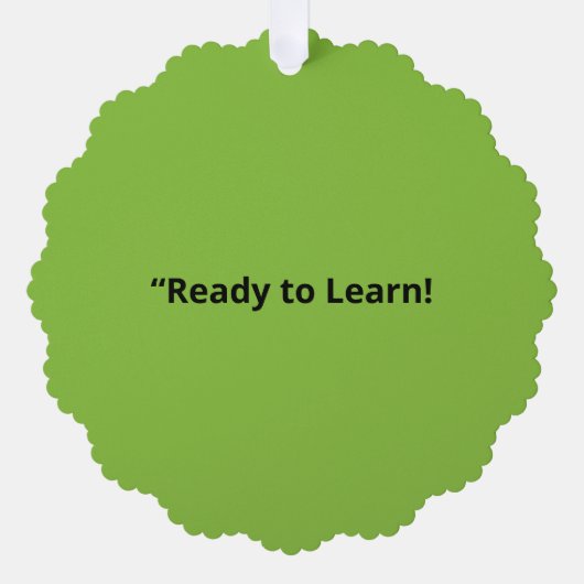 Flat Lime Green Background – School Texture オーナメントカード (正面)