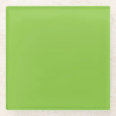 Flat Lime Green Background – School Texture ガラスコースター (正面)