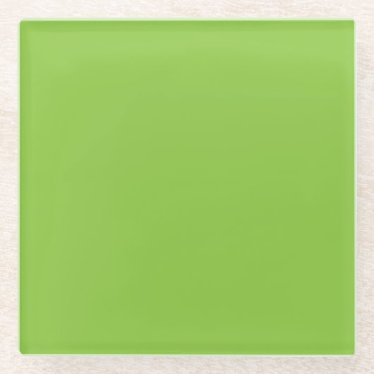 Flat Lime Green Background – School Texture ガラスコースター (正面)