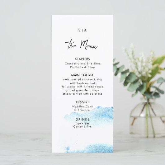 Flat Menu for a Modern Wedding. メニュー (スタンド正面)