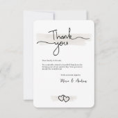 Flat Minimalistic Thank You Card With Hearts サンキューカード (正面)