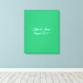 Flat Mint Green Background – Wedding Design キャンバスプリント (インサイチュ (ウッドフロア))