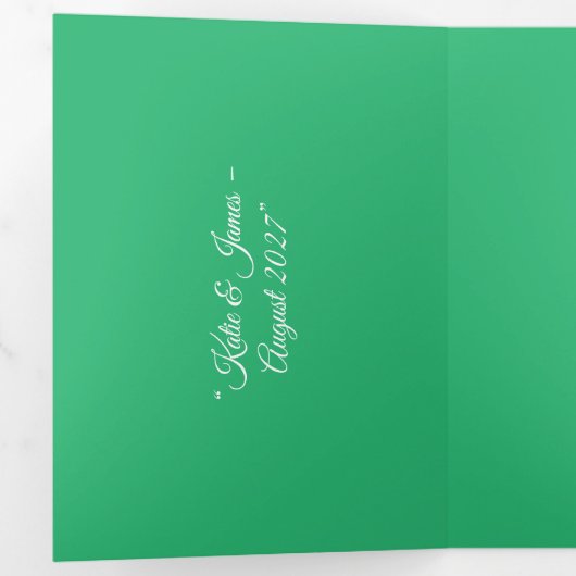 Flat Mint Green Background – Wedding Design 三つ折りカード (内部最初)