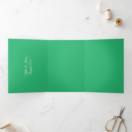 Flat Mint Green Background – Wedding Design 三つ折りカード (内部)