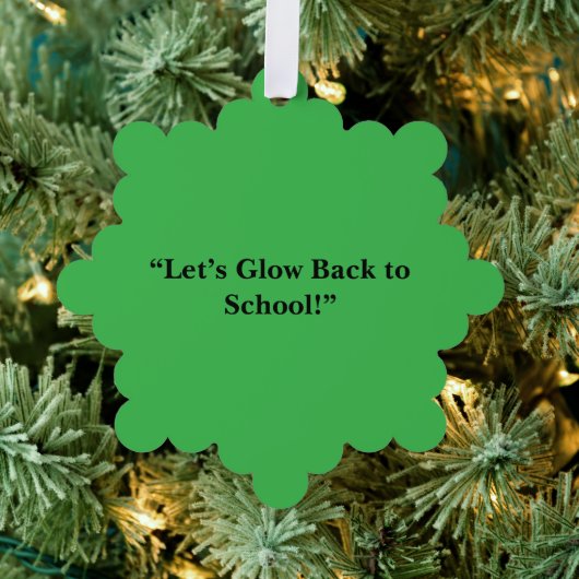 Flat Neon Green Background – School Texture オーナメントカード (インサイチュ (木))