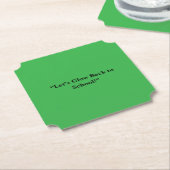 Flat Neon Green Background – School Texture ペーパーコースター (アングル)