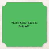 Flat Neon Green Background – School Texture ペーパーコースター (正面)