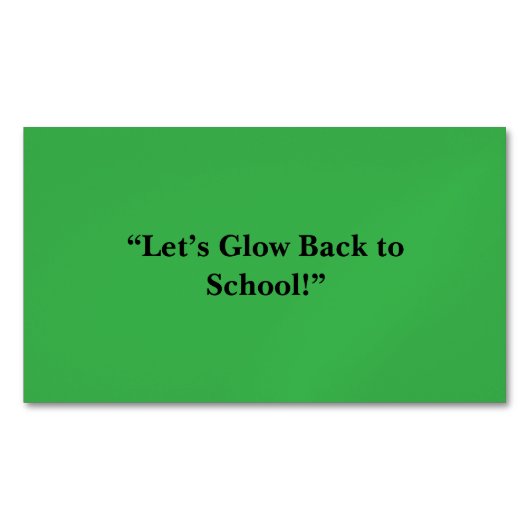 Flat Neon Green Background – School Texture マグネット名刺 (正面)