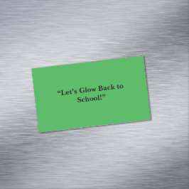 Flat Neon Green Background – School Texture マグネット名刺