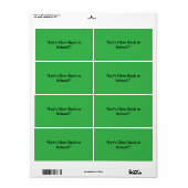 Flat Neon Green Background – School Texture ラベル (フルシート)