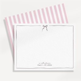 Flat Noteカードからストライプのノートをピンク、ブラウン、および 招待状