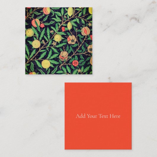 FLAT NOTECARD : WILLIAM MORRIS ; POMEGRANATES ノートカード (正面/裏面)