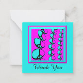 Flat Peace Signs Thank You Cards ノートカード (正面)