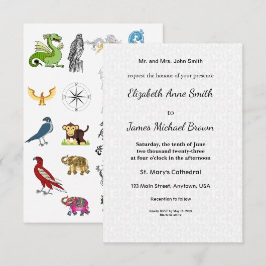 Flat Save Date Cards Wedding Invite Elegant Script セーブザデート (正面/裏面)