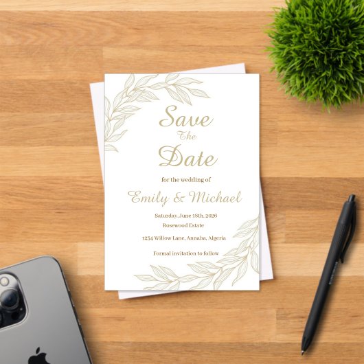 Flat Save The Date Card アクリル招待状 (インサイチュ (招待状))